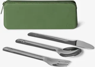 Citron Kinderbestekset met siliconen etui Green