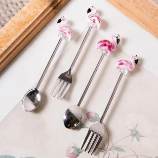Clayre & Eef Dessertbestek Set 4-delig Zilverkleurig