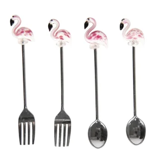 Clayre & Eef Dessertbestek Set 4-delig Zilverkleurig