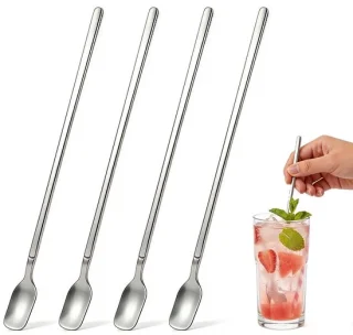 Cocktaillepels 4-delige set van roestvrij staal, 29 cm