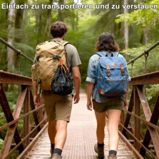 Complete camping bestekset met rvs bestek, borden, kom en mok - Blauw
