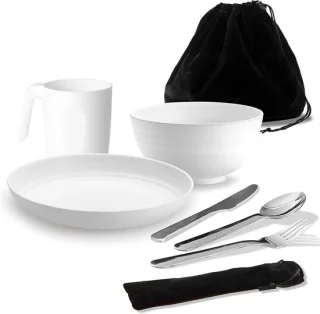 Complete camping mess kit voor 1 persoon