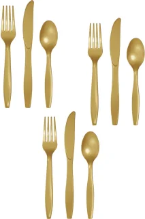 Creative Converting feest bestek set goud 24 personen