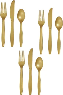 Creative Converting feest bestek set goud 24 personen