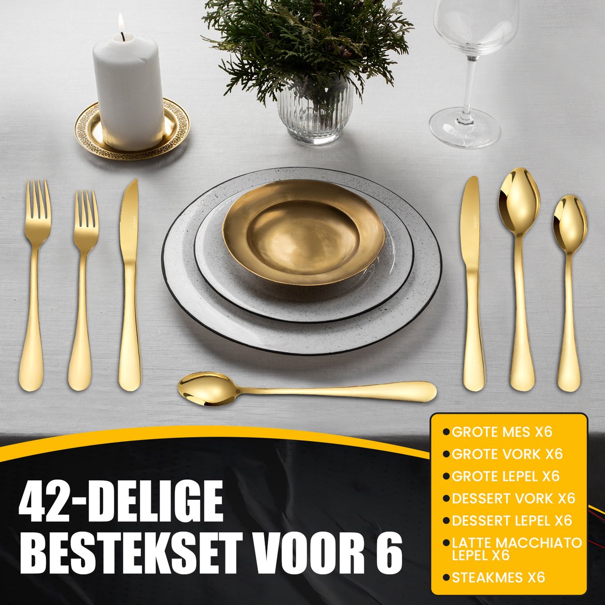 Wat vinden we goed aan de Culminar Bestekset Champagne Goud 42-delig