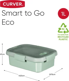 Curver Smart To Go Eco Lunchbox 1L Groen met Bestekset