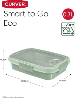 Curver Smart to Go Eco Lunchbox Rechthoekig 0,7L Groen