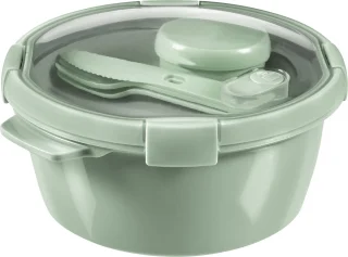 Curver Smart To Go Eco Lunchset 1,6L groen inclusief bestek en sauscup
