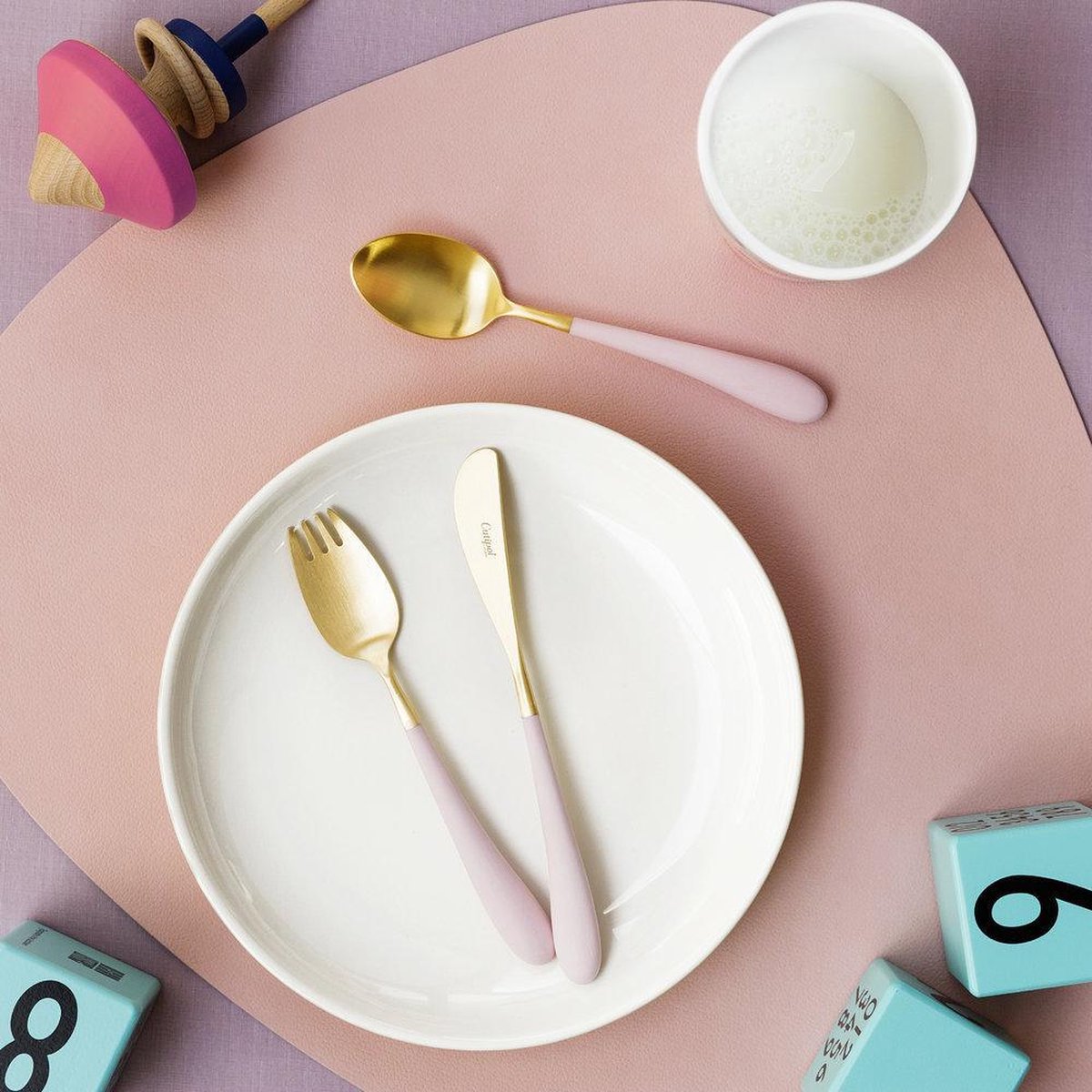 Cutipol Alice Kinderbestekset Mat Goud-Roze