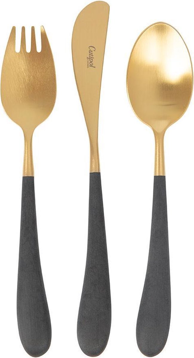 Cutipol Alice Kinderbestekset Mat Goud-Zwart