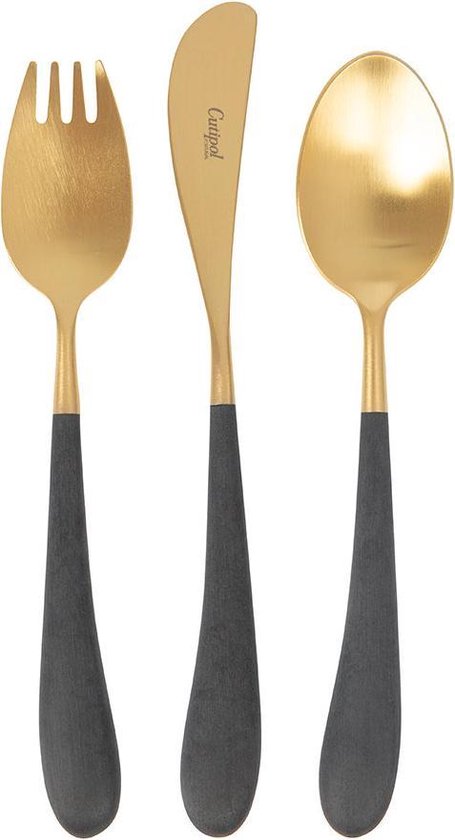 Cutipol Alice Kinderbestekset Mat Goud-Zwart