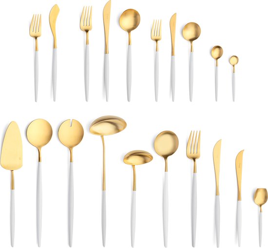 Cutipol Goa Bestekset 130-delig Wit/Goud