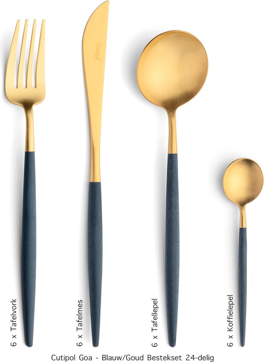 Cutipol Goa Bestekset 24-delig Blauw/Goud