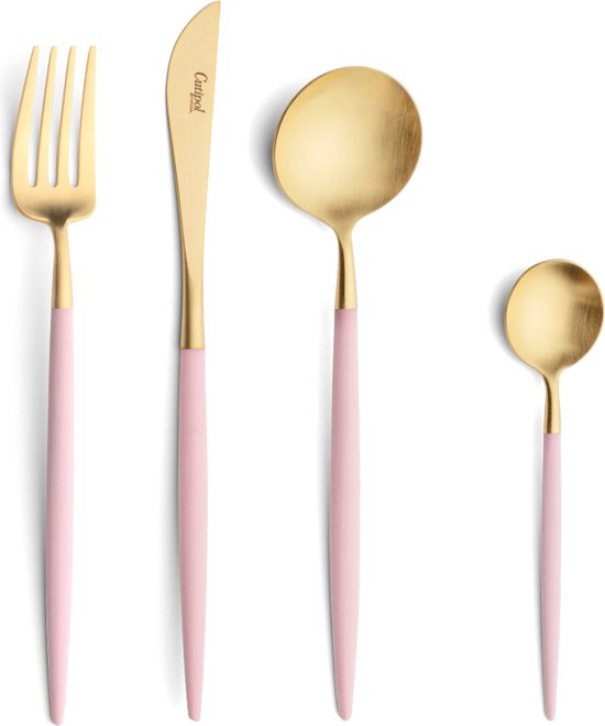 Cutipol Goa bestekset 24-delig roze/goud