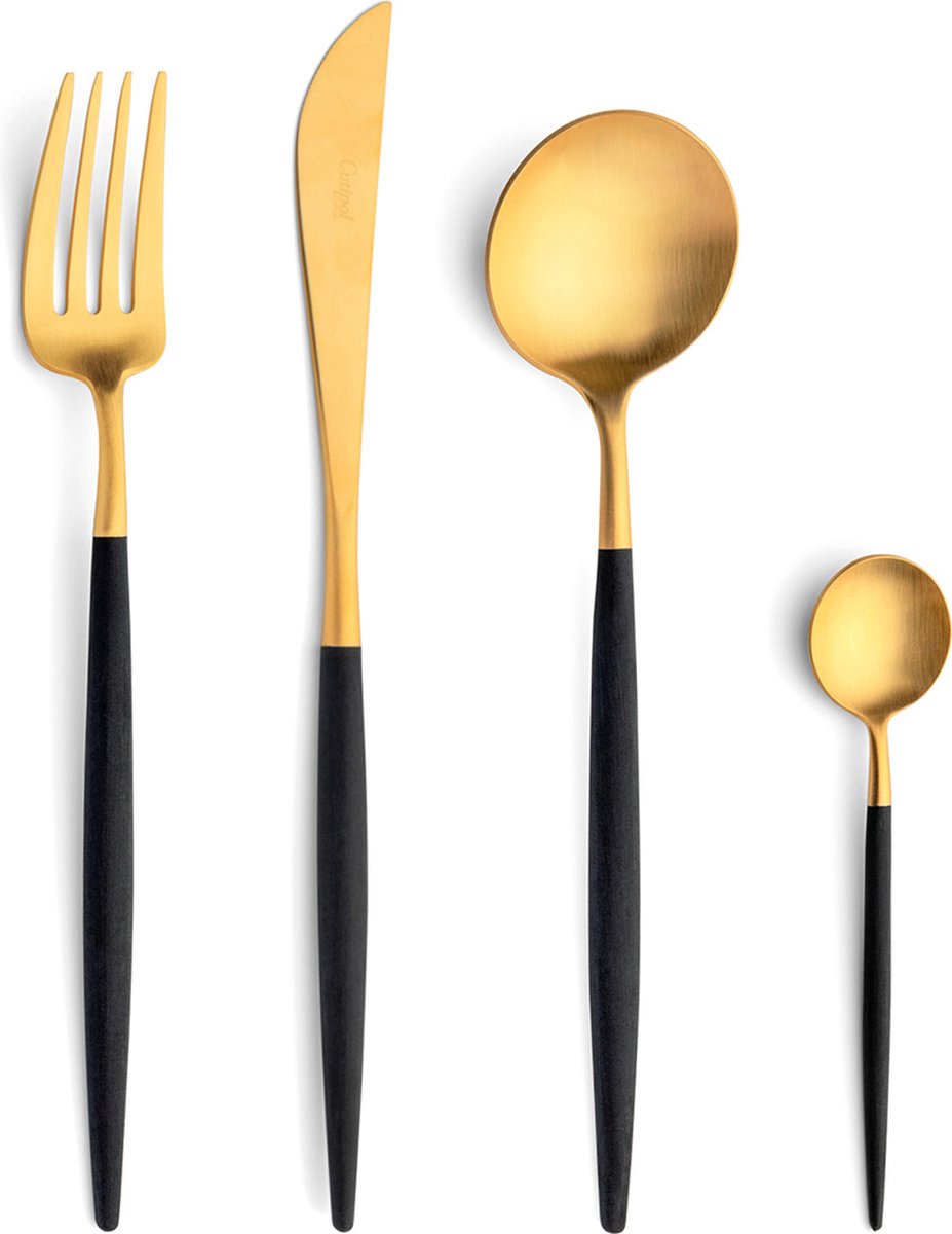 Cutipol Goa bestekset 75-delig zwart/goud