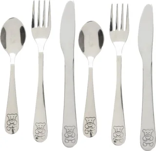 Cutlery for Kids bestekset beer 6-delig RVS zilver