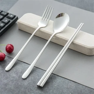 DAEBAK Koreaans Bestekset Roestvrij Staal Zilver