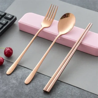 DAEBAK Koreaans Roestvrijstalen Bestekset Rose Goud