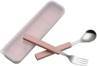 Dailygoods - 2-delige peuter bestek set - roestvrij staal vork en lepel