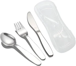 Dailygoods - 3-delige kinderbestek set - zilver