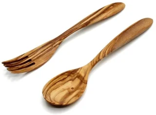 Dailygoods bestekset 2-delig olijfhouten eetbestek