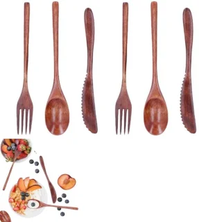 Dailygoods houten bestekset 6 persoons