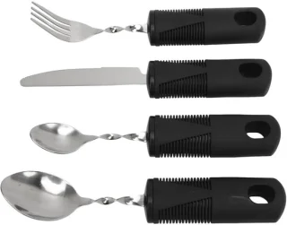 Dailygoods verzwaard bestek zwart handvat