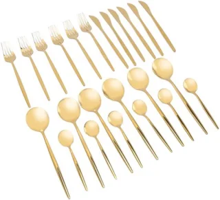 Dailygoody 24-delige gouden en zilveren bestekset