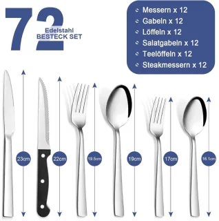 DailySupplies® Bestekset 12-delig RVS Zilver