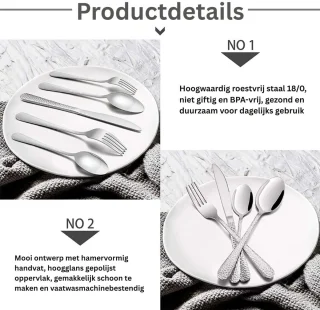 DailySupplies® Bestekset 12-delig RVS Zilver