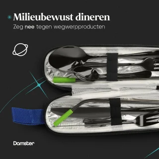 Damster Reisbestekset RVS 8-delig Zwart