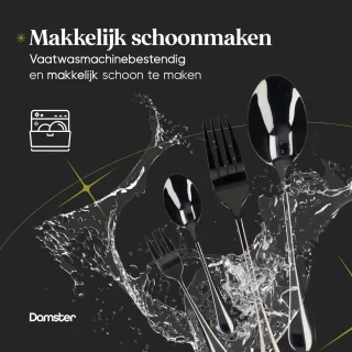 Damster Reisbestekset RVS 8-delig Zwart