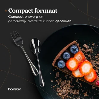 Damster Reisbestekset RVS 8-delig Zwart