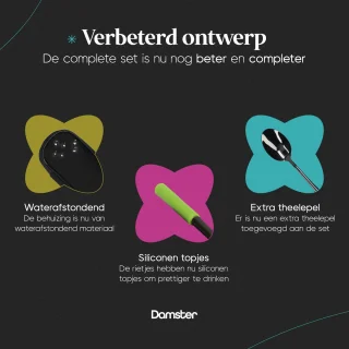 Damster Reisbestekset RVS 8-delig Zwart