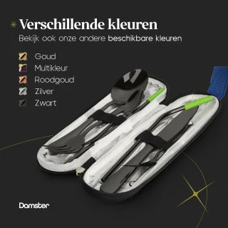 Damster Reisbestekset RVS 8-delig Zwart