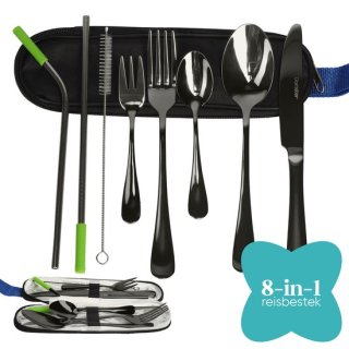 Damster Reisbestekset RVS 8-delig Zwart review