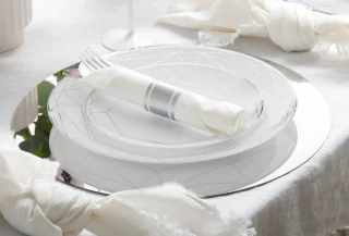 Decorline 40-delig herbruikbaar zilver plastic bestekset voor 10 personen