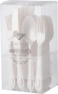 Decorline Baroque Collection herbruikbare bestekset parelkleur 40-delig