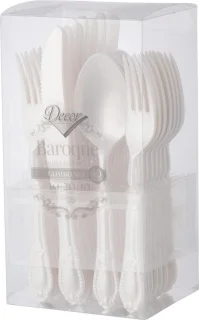 Decorline Baroque Collection herbruikbare bestekset parelkleur 40-delig