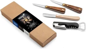 Déglon Oesterproeverij Set 4-delig met Houten Handvatten