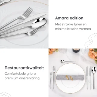 Deleca Amara 24-delig Bestekset 6 Persoons Zilver RVS