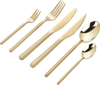 Deleca Amor 18/0 Luxe Bestekset 6 Persoons Goud RVS