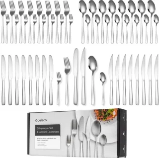 Deleca Bestekset Essential 48-delig 8 Persoons Glanzend Zilver