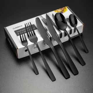 Deleca Bestekset Essential 48-delig zwart edelstaal 8 persoons