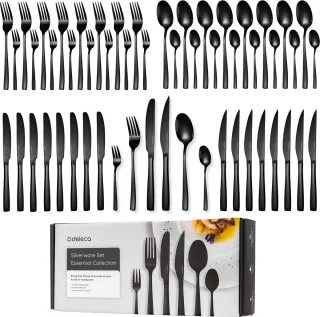 Deleca Bestekset Essential 48-delig zwart edelstaal 8 persoons