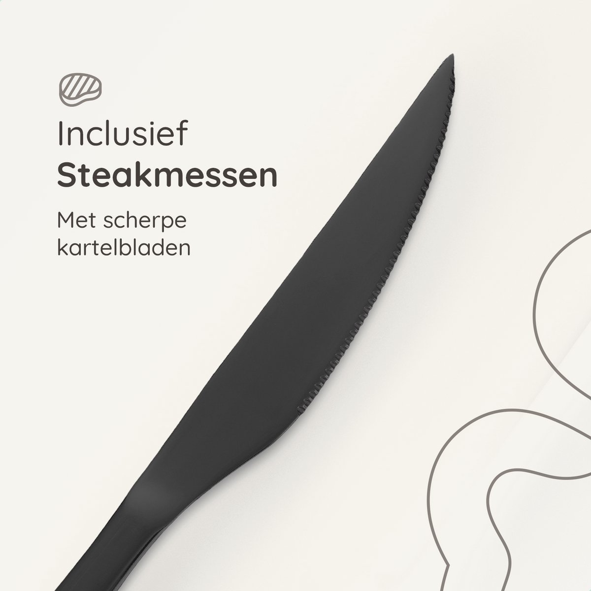 Deleca Bestekset Essential 48-delig zwart edelstaal 8 persoons