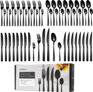 Deleca Bestekset Essential 48-delig zwart edelstaal 8 persoons