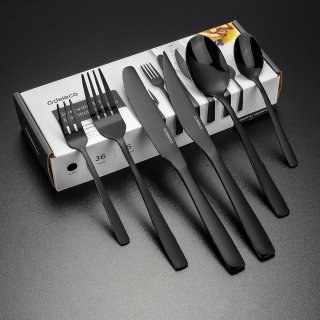 Deleca Essential 36-delig Bestekset 6 Persoons Zwart/Edelstaal