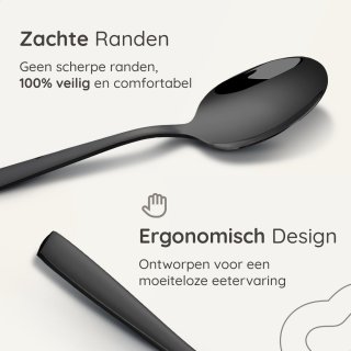 Deleca Essential 36-delig Bestekset 6 Persoons Zwart/Edelstaal
