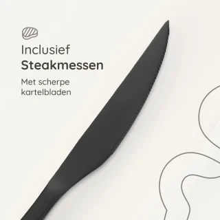 Deleca Essential 72-delig 12-persoons bestekset glanzend zwart edelstaal